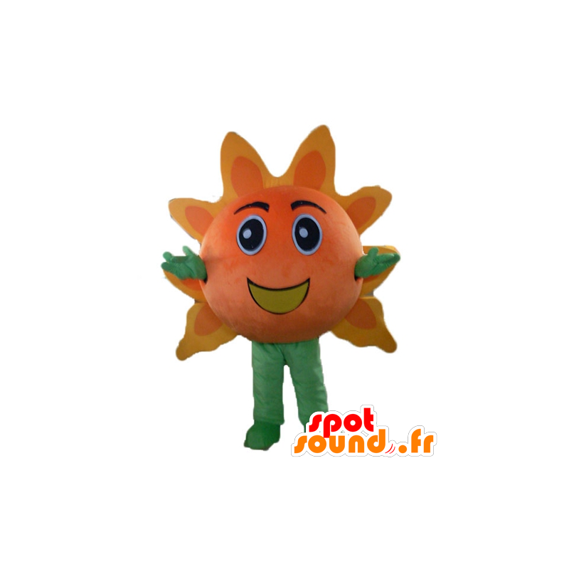 Mascota de sol gigante, naranja y amarillo, alegre - MASFR24211 - Mascotas sin clasificar