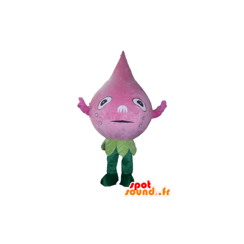 Mascot roze en groene bloem, reus, bloem artisjok - MASFR24213 - mascottes planten