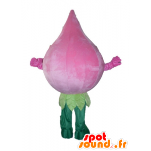 Mascot rosa og grønn blomst, gigantiske, blomst artisjokk - MASFR24213 - Maskoter planter