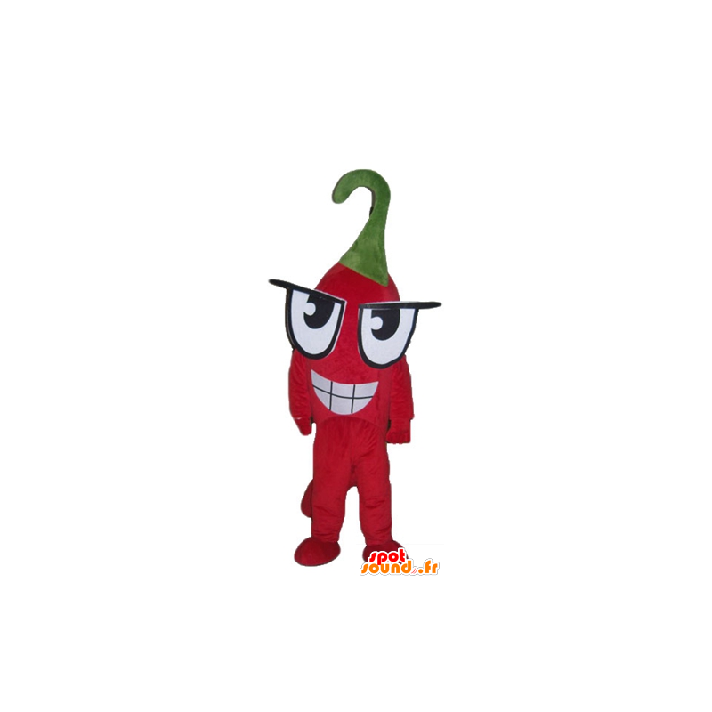 Mascot e pimenta vermelha gigante engraçado com grandes olhos - MASFR24214 - Mascot vegetal