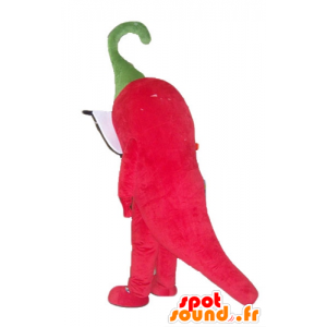 E pepe rosso mascotte gigante divertente con grandi occhi - MASFR24214 - Mascotte di verdure