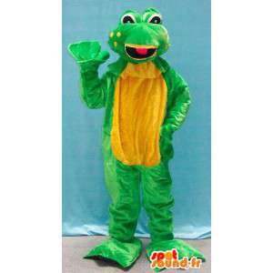 Groen en geel kikker mascotte. Frog Suit - MASFR006639 - Kikker Mascot