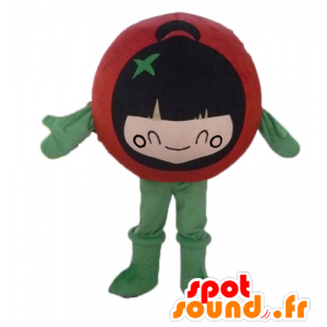 Mascotte de tomate rouge géante, toute ronde et mignonne - MASFR24217 - Mascotte de fruits