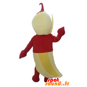 Yellow banana mascot, giant, with a red outfit - MASFR24218 - Fruit mascot