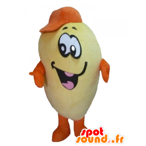 Gul potet maskot og oransje giganten og smilende - MASFR24219 - vegetabilsk Mascot