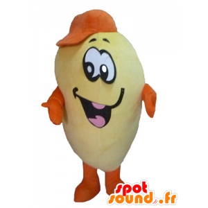 Keltainen peruna maskotti ja oranssi jättiläinen ja hymyilevä - MASFR24219 - vihannes Mascot
