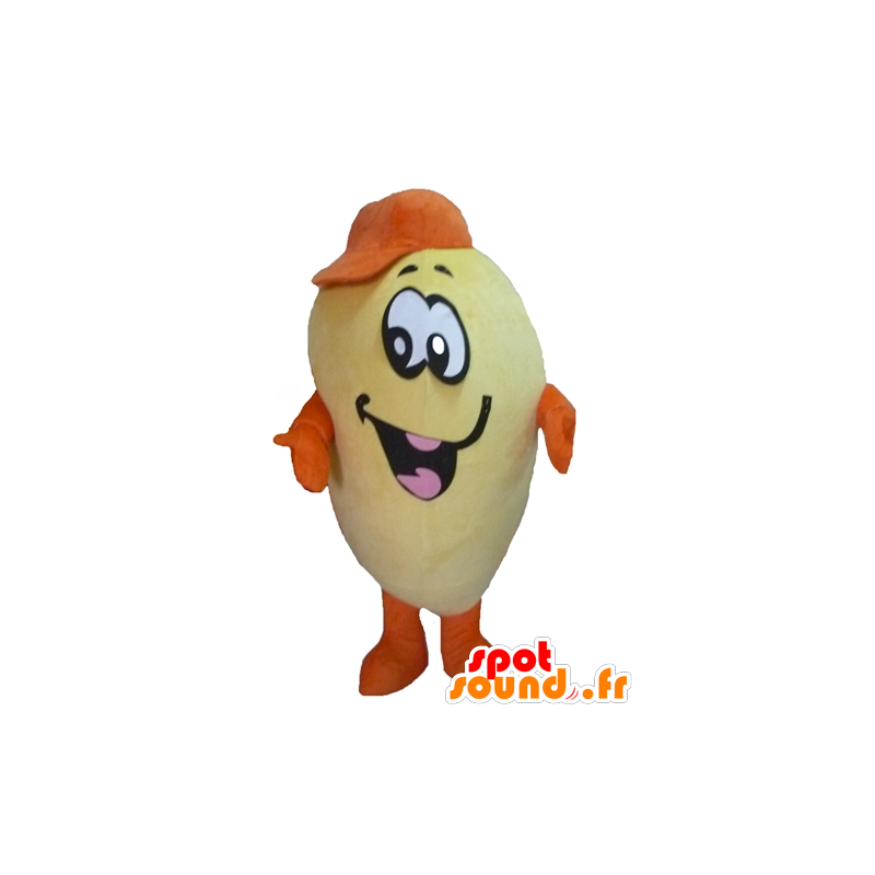 Mascotte de patate jaune et orange, géante et souriante - MASFR24219 - Mascotte de légumes