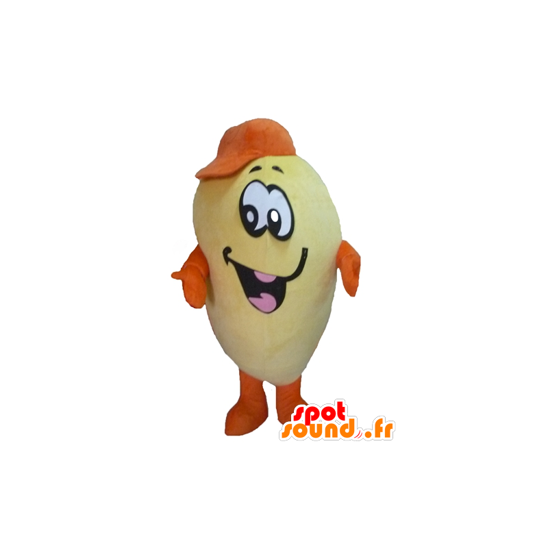 Maskot gul og orange kartoffel, kæmpe og smilende - Spotsound