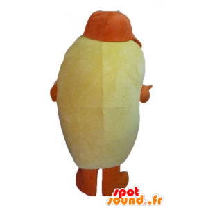 Gele aardappel mascotte en oranje reus en lachend - MASFR24219 - Vegetable Mascot