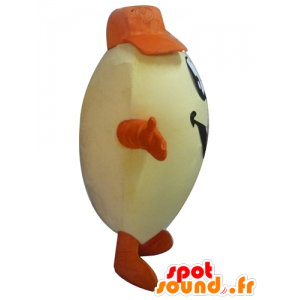 Gele aardappel mascotte en oranje reus en lachend - MASFR24219 - Vegetable Mascot