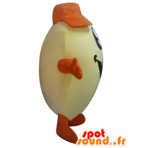 Yellow and orange potato mascot, giant and smiling - MASFR24219 - Mascot of vegetables