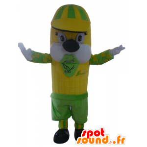 Mascotte d'épi de maïs jaune et vert, géant - MASFR24221 - Mascotte alimentaires