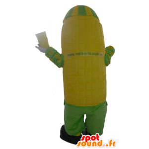 Cob mascot yellow and green corn giant - MASFR24221 - Food mascot