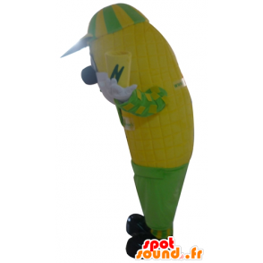 Cob mascot yellow and green corn giant - MASFR24221 - Food mascot