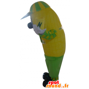 Cob mascotte gigante giallo e verde di mais - MASFR24221 - Mascotte di cibo