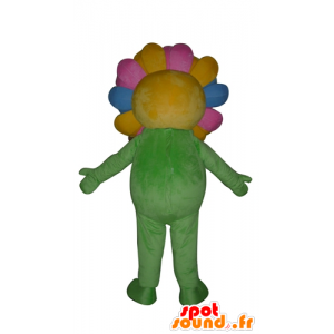 Mascot grazioso fiore multicolore, gigante, sorridente - MASFR24222 - Mascotte di piante