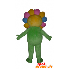 Mascot flor bonita multicolorido, gigante, sorrindo - MASFR24222 - plantas mascotes