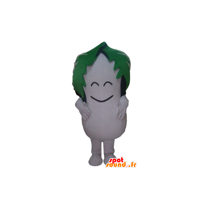White radish mascot of Dudhi with a sheet over his head - MASFR24224 - Mascots of plants