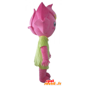 Mascotte de fleur, de rose, de fleur de lys, très souriante - MASFR24226 - Mascottes de plantes