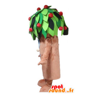 Boom Mascot, kersen, bruin, groen en rood - MASFR24232 - mascottes planten