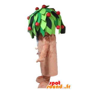 Mascotte d'arbre, de cerisier, marron, vert et rouge - MASFR24232 - Mascottes de plantes