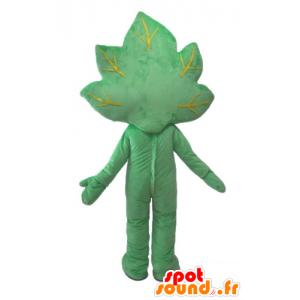 Mascotte groen blad, reus, glimlachend - MASFR24233 - mascottes planten