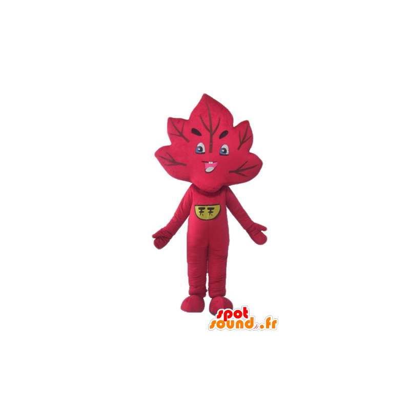 Mascot folha vermelha, gigante, sorrindo - MASFR24234 - plantas mascotes