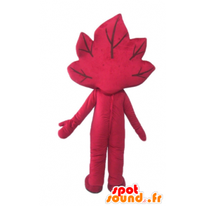 Mascotte foglia rossa, gigante e sorridente - MASFR24234 - Mascotte di piante