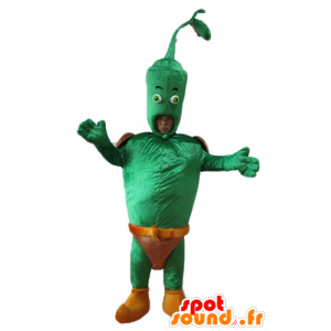 Maskot gigantiske grønne grønnsaker, med en brun slip - MASFR24235 - vegetabilsk Mascot