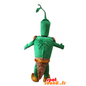 Mascotte de légume vert géant, avec un slip marron - MASFR24235 - Mascotte de légumes