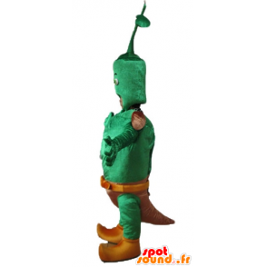 Mascot gigante vegetal verde, com um deslizamento marrom - MASFR24235 - Mascot vegetal