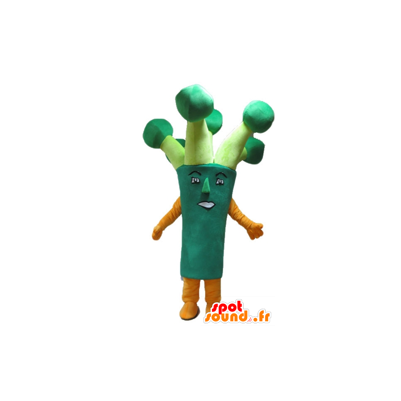 Leek maskot, grønn brokkoli, gigantiske - MASFR24239 - vegetabilsk Mascot