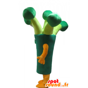 Leek maskot, grønn brokkoli, gigantiske - MASFR24239 - vegetabilsk Mascot