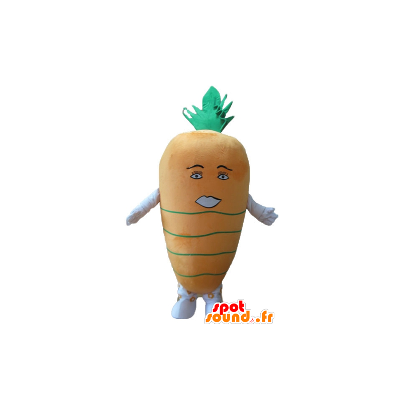 Mascotte de carotte orange et verte, géante - MASFR24240 - Mascotte de légumes