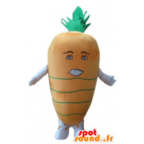 Mascot oranje en groene wortel, reuze - MASFR24240 - Vegetable Mascot