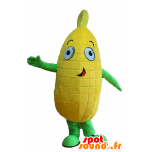 Pannocchia di mais gigante mascotte, giallo e verde - MASFR24242 - Mascotte di cibo