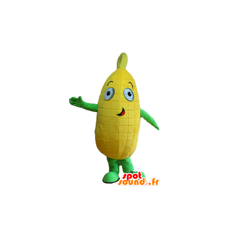 Pannocchia di mais gigante mascotte, giallo e verde - MASFR24242 - Mascotte di cibo