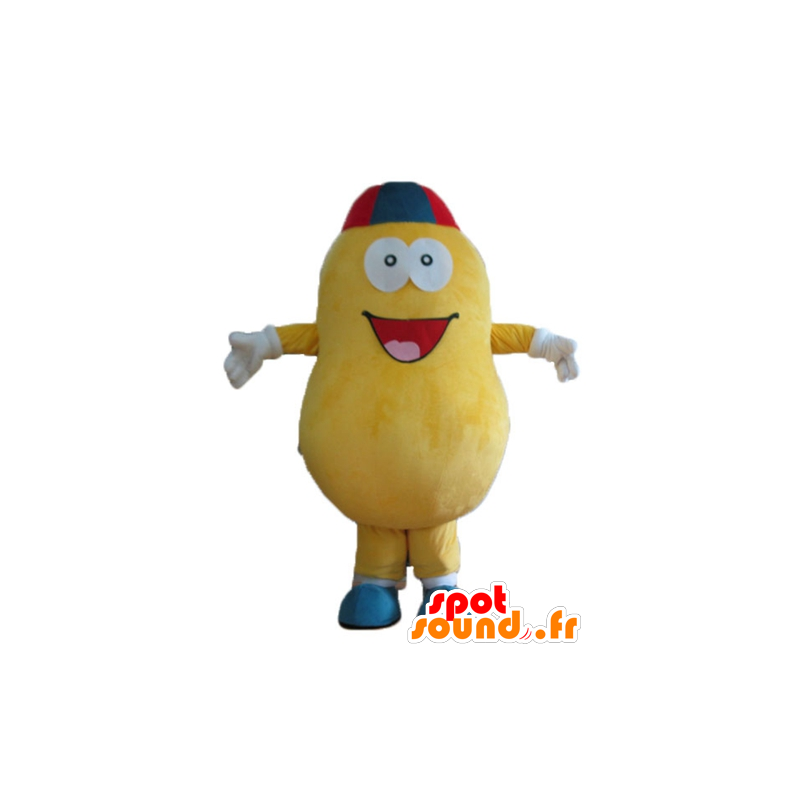 Mascotte de pomme de terre jaune, géante et souriante - MASFR24245 - Mascotte de fruits