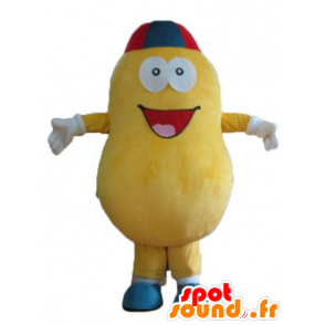 Apple ha mascotte terra gialla, gigante e sorridente - MASFR24245 - Mascotte di frutta