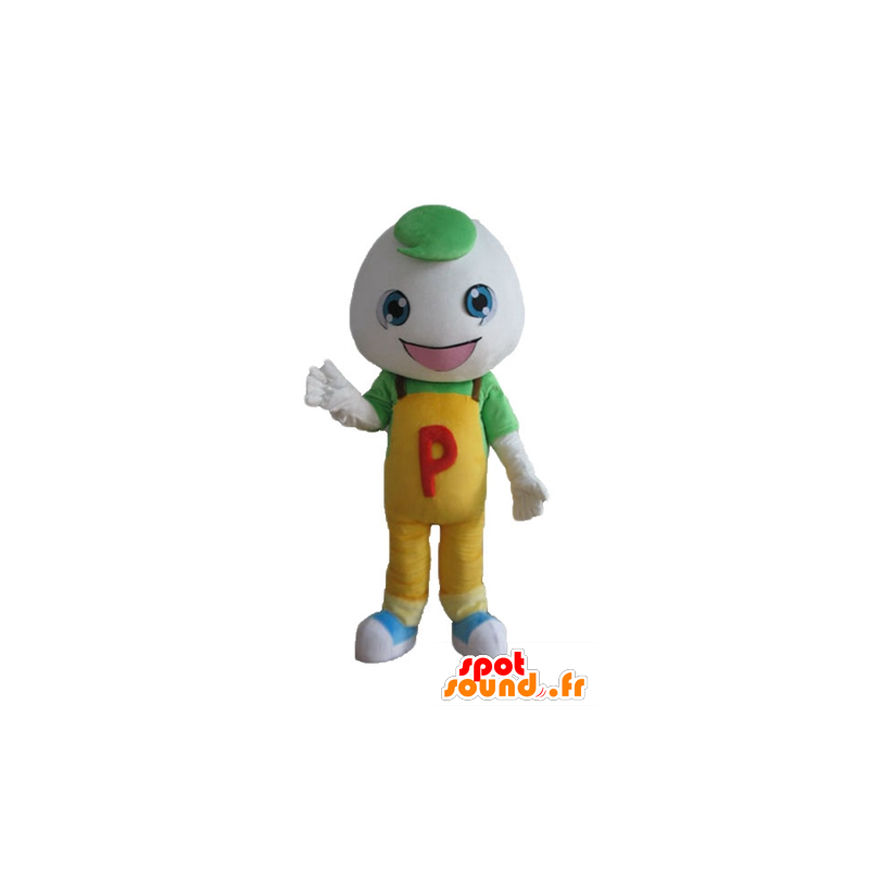 Mascotte boy in overalls, with a round head - MASFR24247 - Mascots boys and girls