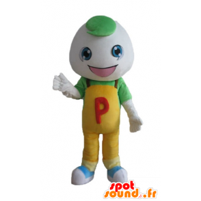 Mascotte boy in overalls, with a round head - MASFR24247 - Mascots boys and girls