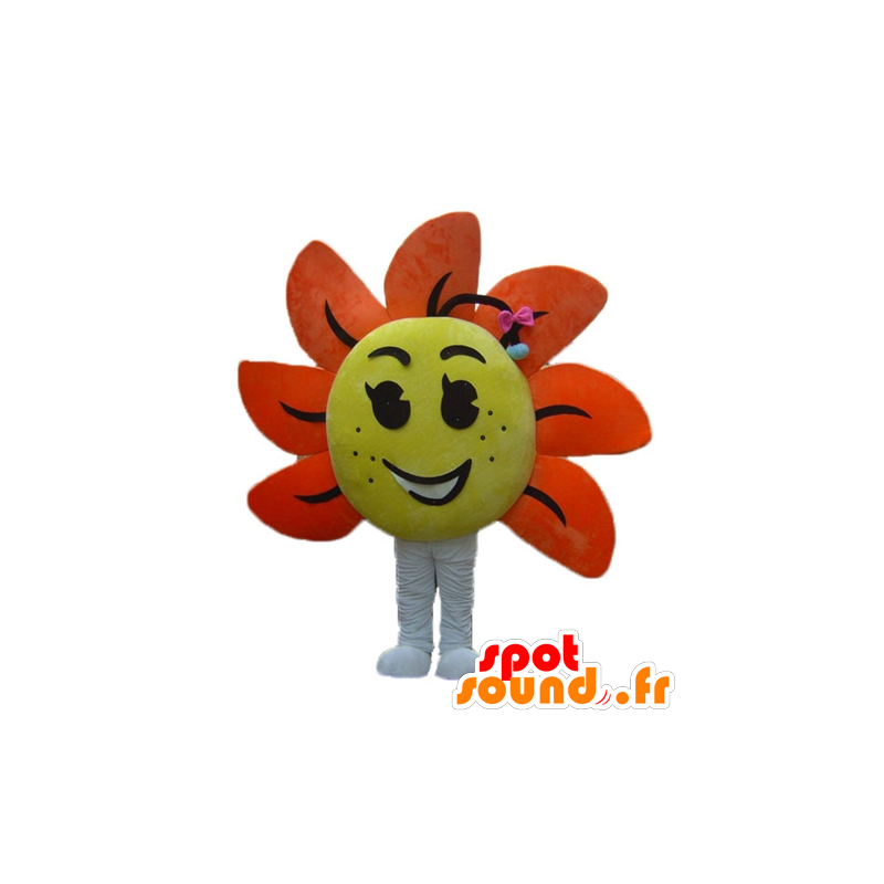 Mascot gigantische bloem, geel en oranje - MASFR24248 - mascottes planten