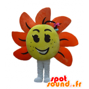 Mascot gigantische bloem, geel en oranje - MASFR24248 - mascottes planten