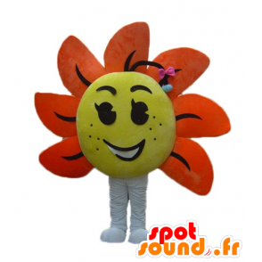 Maskot obří květiny, žlutá a oranžová - MASFR24248 - Maskoti rostliny