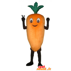 Mascot giganten, smilende oransje gulrot - MASFR24261 - vegetabilsk Mascot