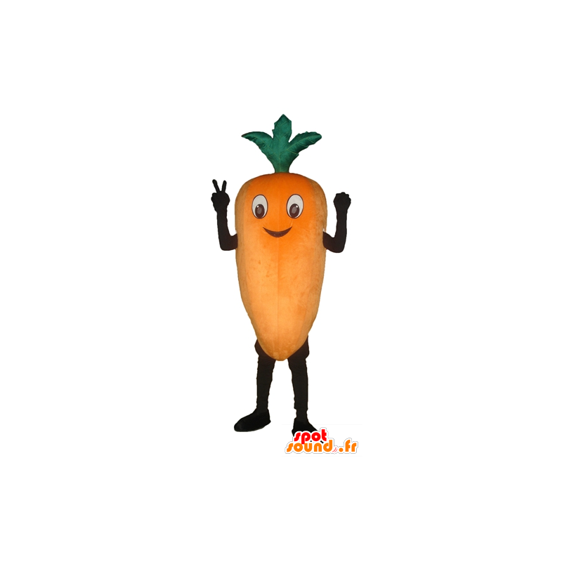 Mascote gigante, sorrindo cenoura alaranjada - MASFR24261 - Mascot vegetal