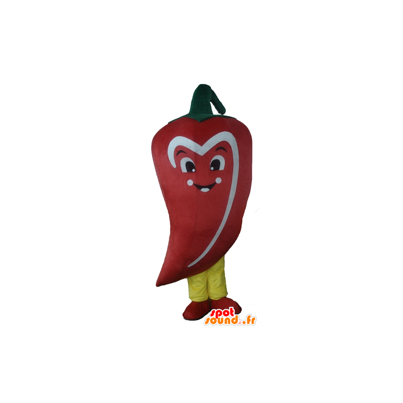 Mascot pimenta vermelha, branca e verde gigante - MASFR24262 - Mascot vegetal