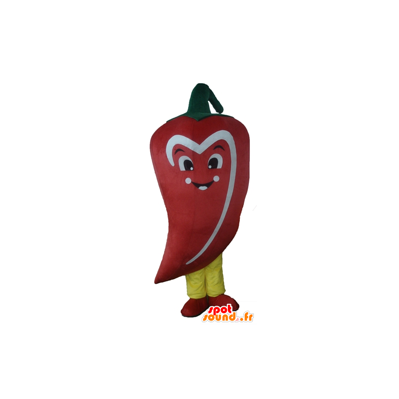 Mascot red pepper, white and green giant - MASFR24262 - Mascot of vegetables