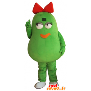 Boon mascotte, aardappel groene reus, met een rode strik - MASFR24264 - fruit Mascot