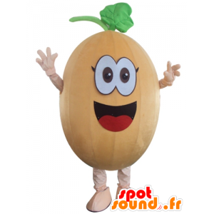 Mascotte de potiron, de citrouille, de melon, drôle et souriant - MASFR24266 - Mascotte de légumes